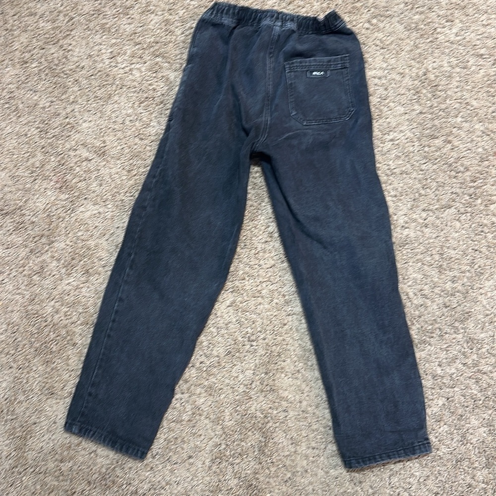 RVCA Black Elastic Waist Pants - Picture 2 of 2